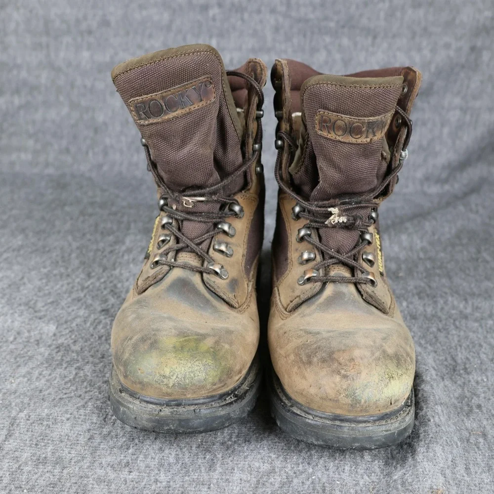 Rocky Boots Mens Size 8.5 Brown Leather Gore-Tex Vibram Work Hiking Combat